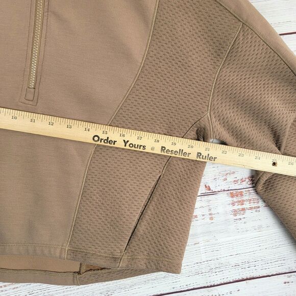 Spyder Women's Size M Medium Quarter Zip Active Sweatshirt Pullover Tan Cropped - Picture 3 of 8
